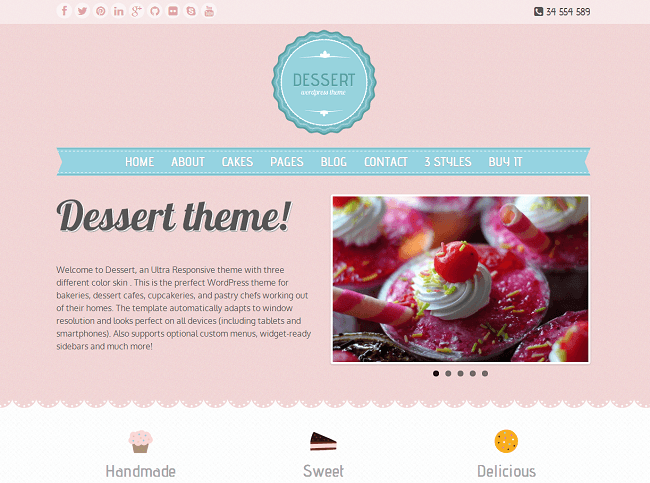 Dessert - theme WordPress patisseries gateaux