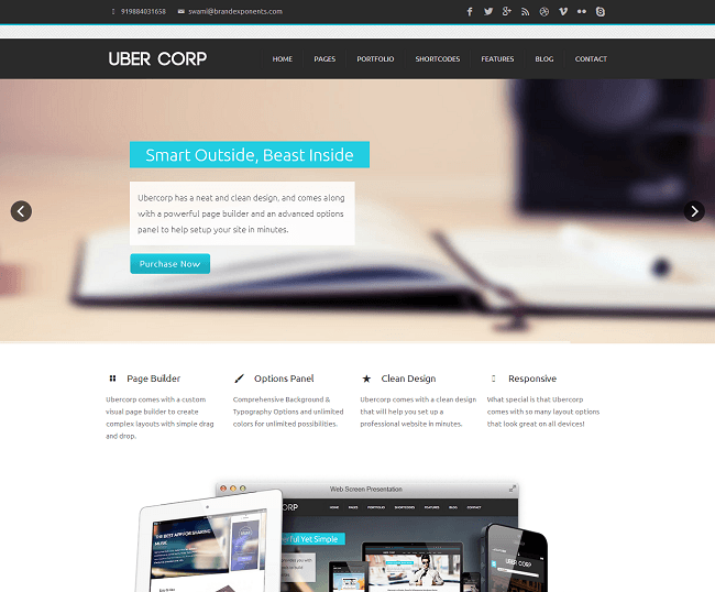 Theme WordPress Business pour Entreprises avec Page Builder - Ubercorp