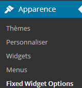 Fixed Widget Options Menu