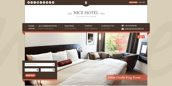 Nice Hotel - Thème WordPress pour Hôtel