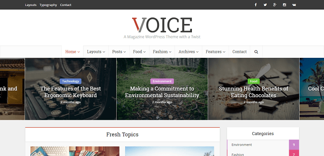 Voice : Template WordPress Blog & Magazine
