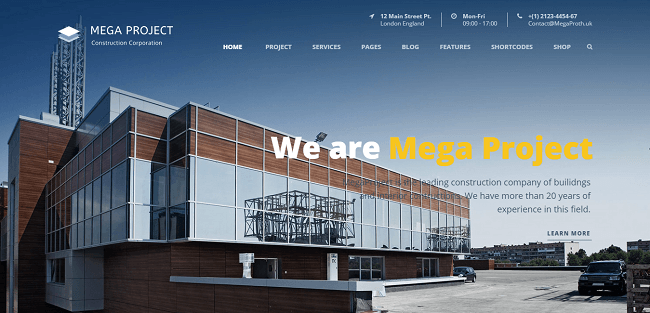 Mega Project : Construction Company WordPress Theme