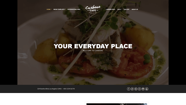 Carbone - Theme WordPress Café & Restaurant