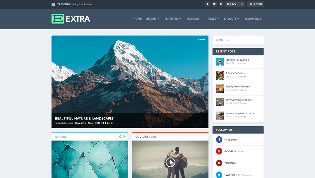 Extra est un thème WordPress magazine créé par Elegant Themes.