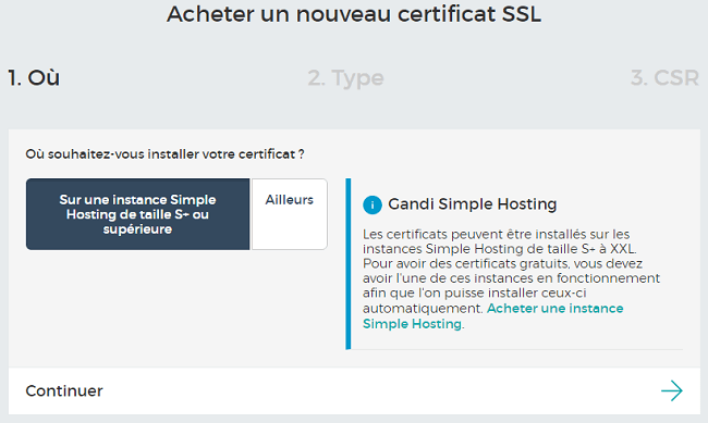 Acheter Nouveau Certificat SSL Gandi